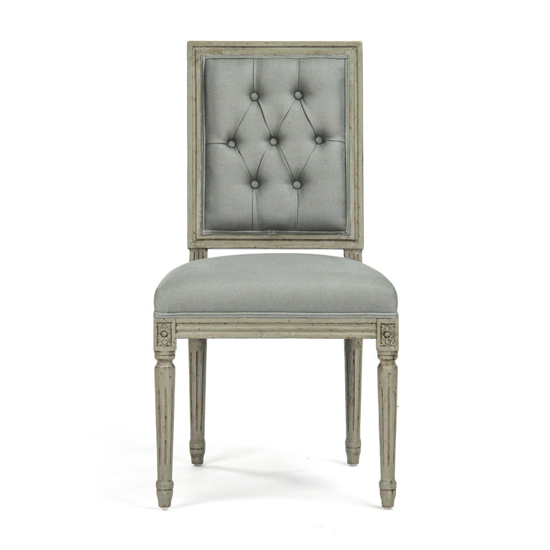 Chaise d'appoint empilable capitonnée Bodil, gris