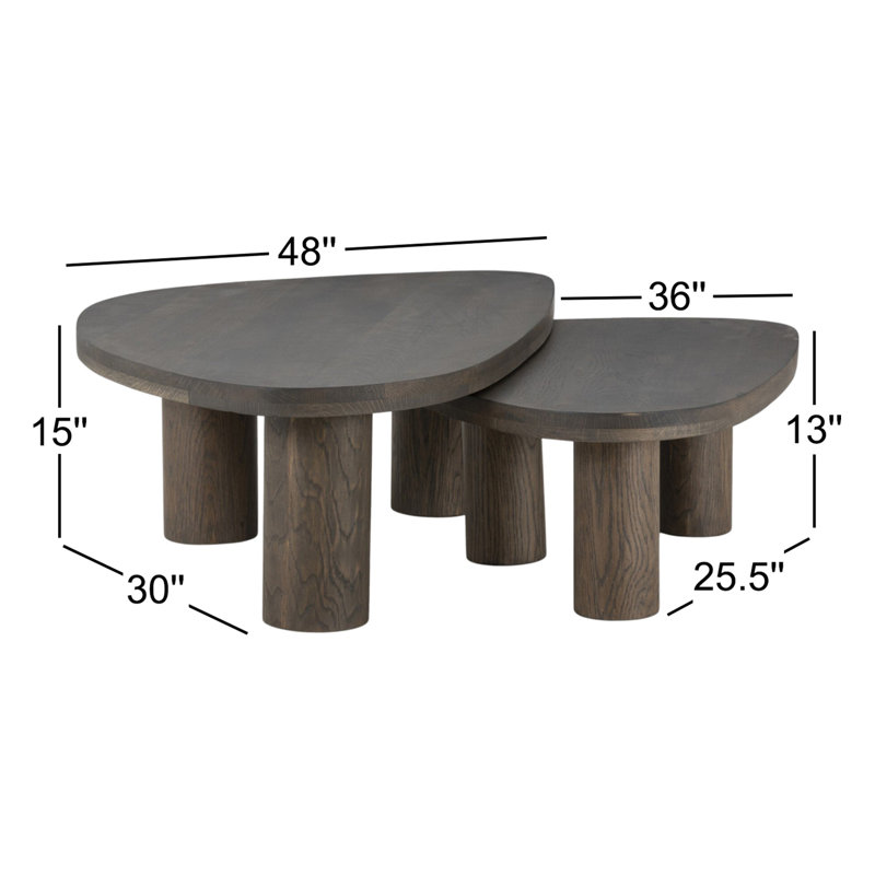 Noelle Moraga Hurtt Coffee Table Set, Gray Tobacco Oak