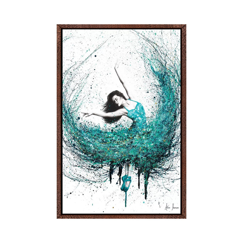 Jade Ballet by Ashvin Harrison - Print on Canvas, Classic Brown Wood Framed, 152.5 cm H x 101.5 cm W