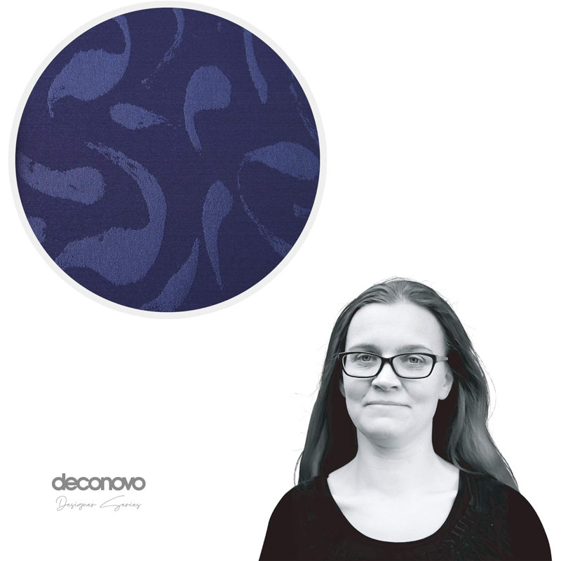 Rectangle Floral Polyester Tablecloth, Dark Blue, 130cm W x 280cm L