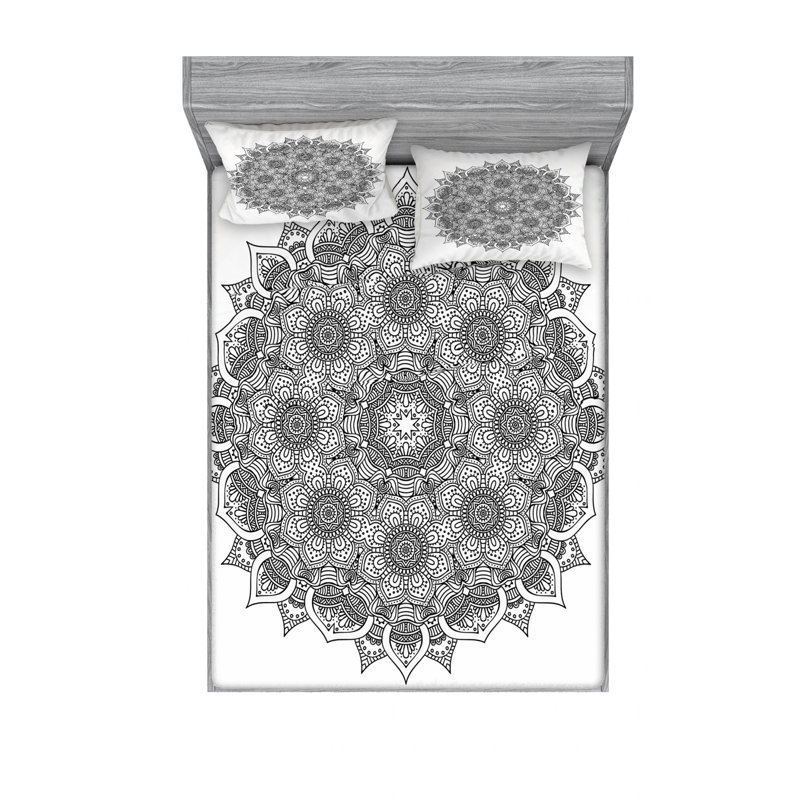 Ensemble de draps damassé web méditation mandala à vie old repose-pieds