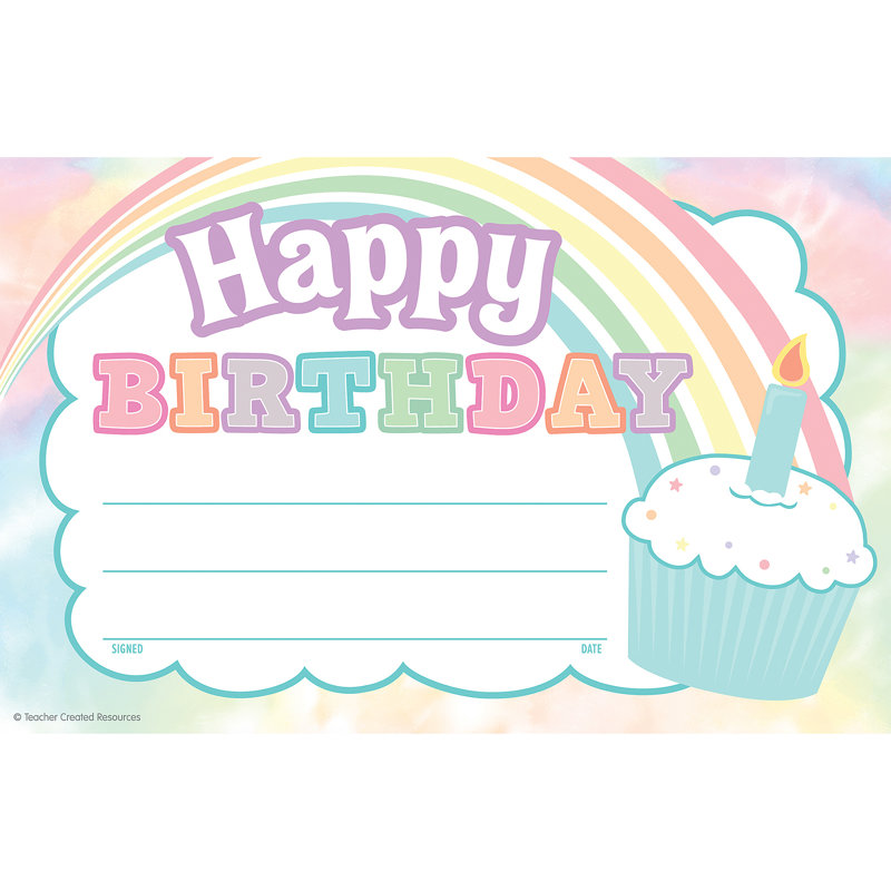 «Teacher créé ressources» Pastel Pop Happy Birthday