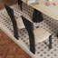 Chaise de salle à manger à dossier à lattes