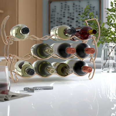 Sorbus 12 Bottle Stackable Copper Wine Rack 3-Tier