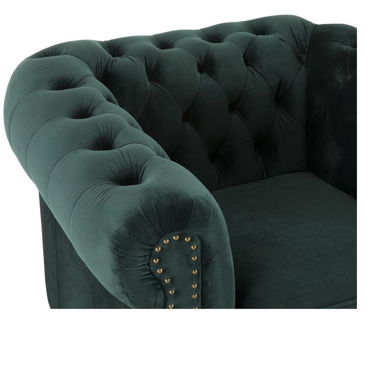 Lakefront Velvet Armchair, Green