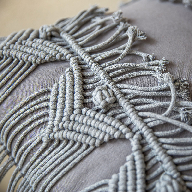 Coussin décoratif en coton, Gris