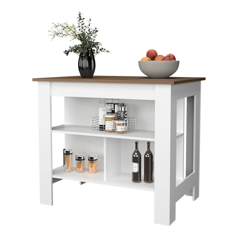 De cuisine blanc et blanc pour un rangement efficace - 3 tablettes bien placées s'ouvrent facilement, Acajou
