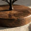 Porte-serviette en fer en forme d'arbre avec base en bois