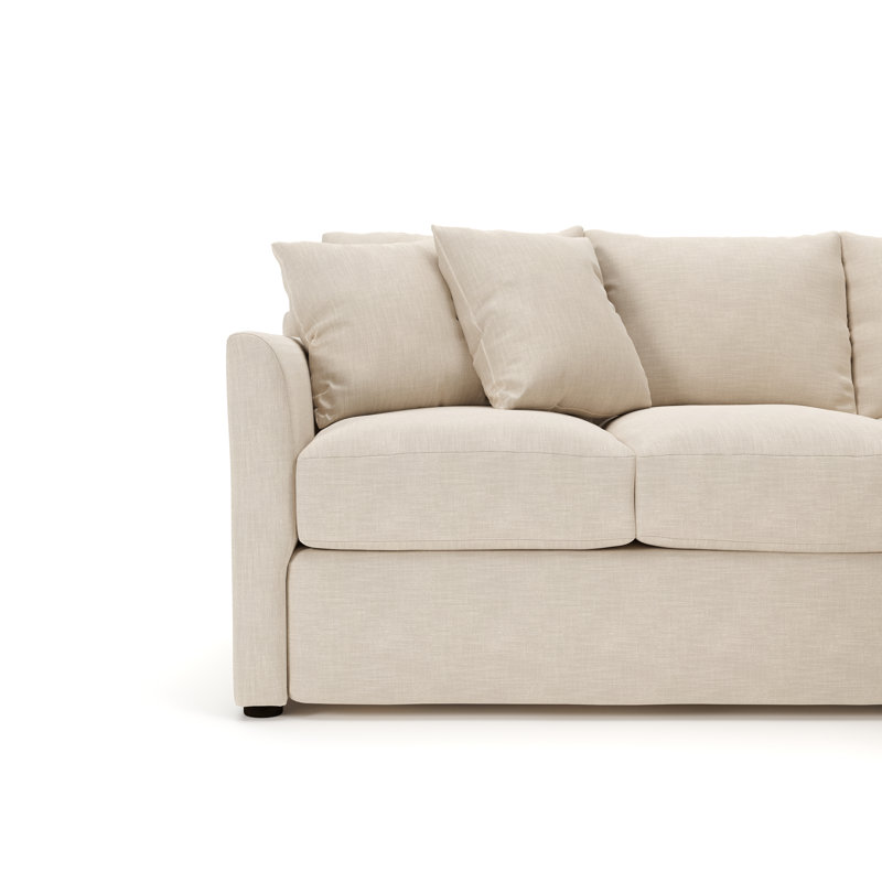Cecelia Upholstered Sectional, Conversation Ivory Basketweave, Right Hand Facing
