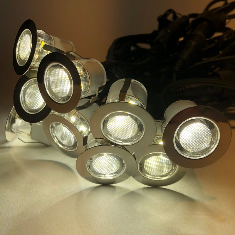 Bonaira Silver Plug-in Integrated LED Metal Deck Light Pack