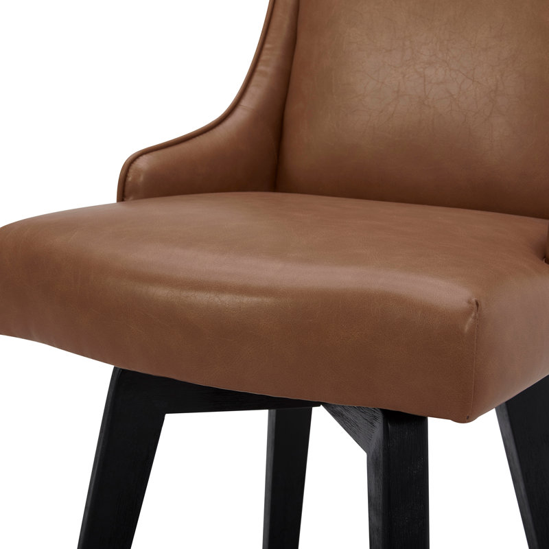Annelotte 26'' Swivel Counter Stool, Saddle Brown