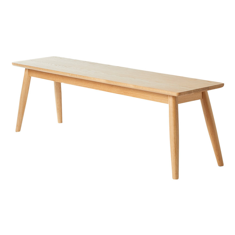 Plessis Solid Wood Bench, Natural Oak