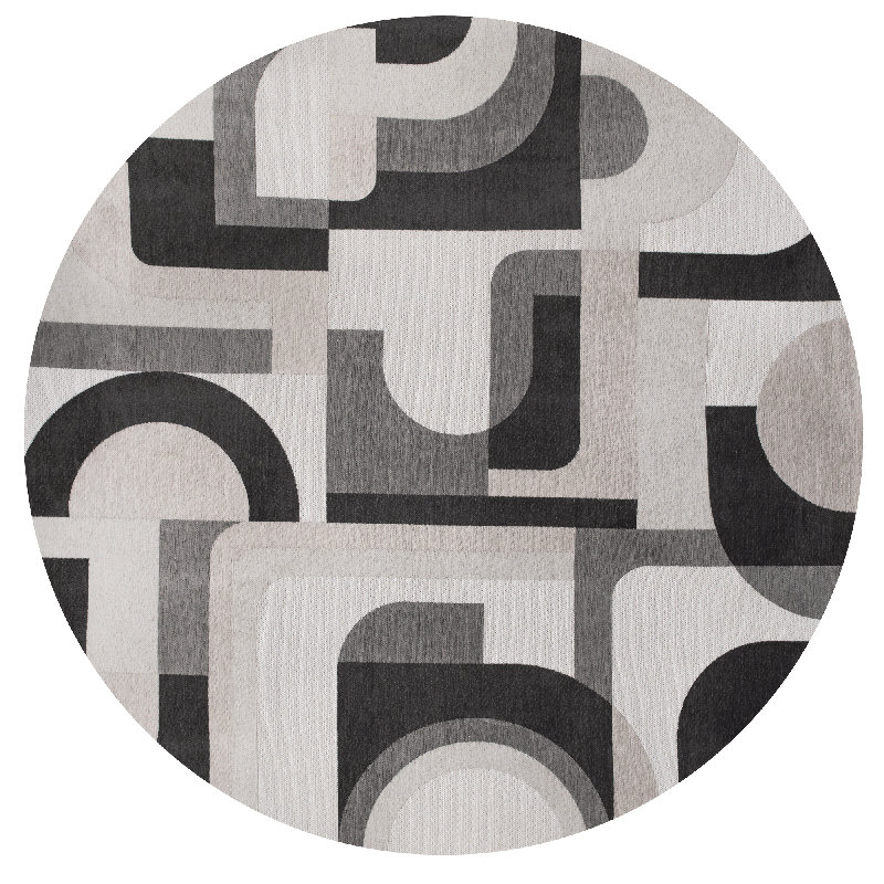 Geometric Area Rug, Round 240cm