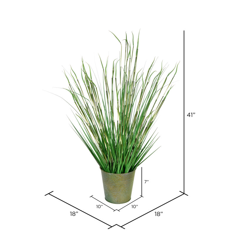 Herbe artificielle en pot, H 41 po x l 18 po x P 18 po