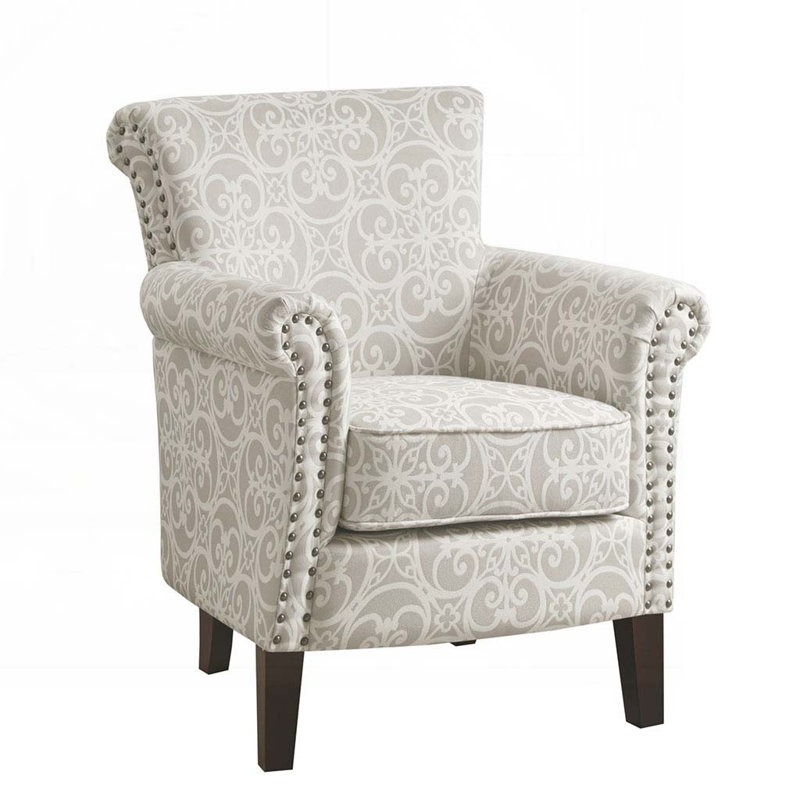 Chaise rembourrée en rayonne avec 4 pieds, Rayonne multicolore