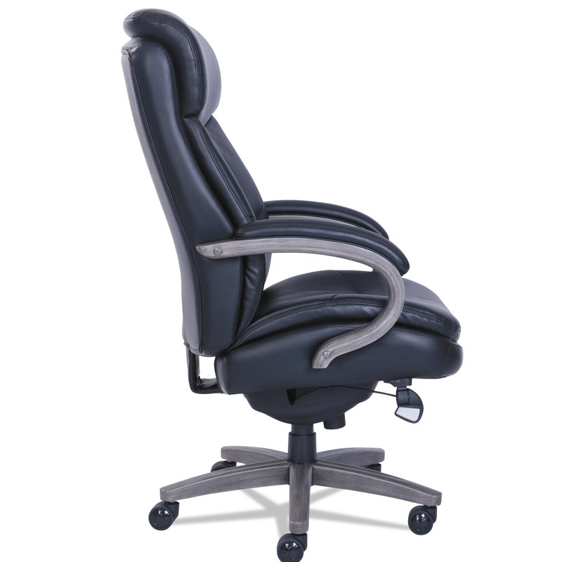 Woodbury Black Leather Big and Tall Executive Chair