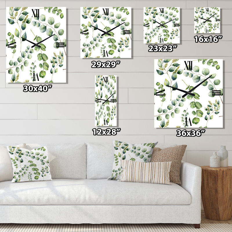 Horloge murale Eucalyptus Branches III, Moyen