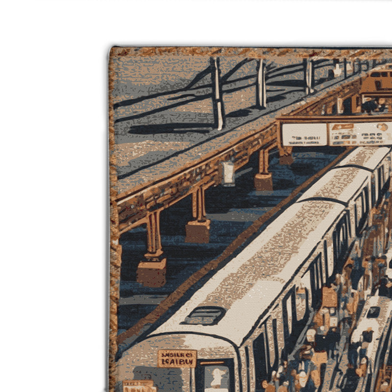 Transportation Black Indoor and Outdoor Area Rug, Rectangle 2' x 3'