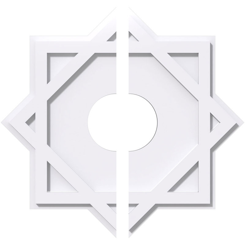 24"OD x 6"ID x 13 1/4"C x 1"P Axel Architectural Grade PVC Contemporary Ceiling Medallion, Two Piece, 1" H x 24" W x 24" D