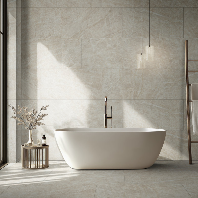 Lucenta Ivoire 24 in. X 48 in. Matte Porcelain Marble Look Floor And Wall Tile