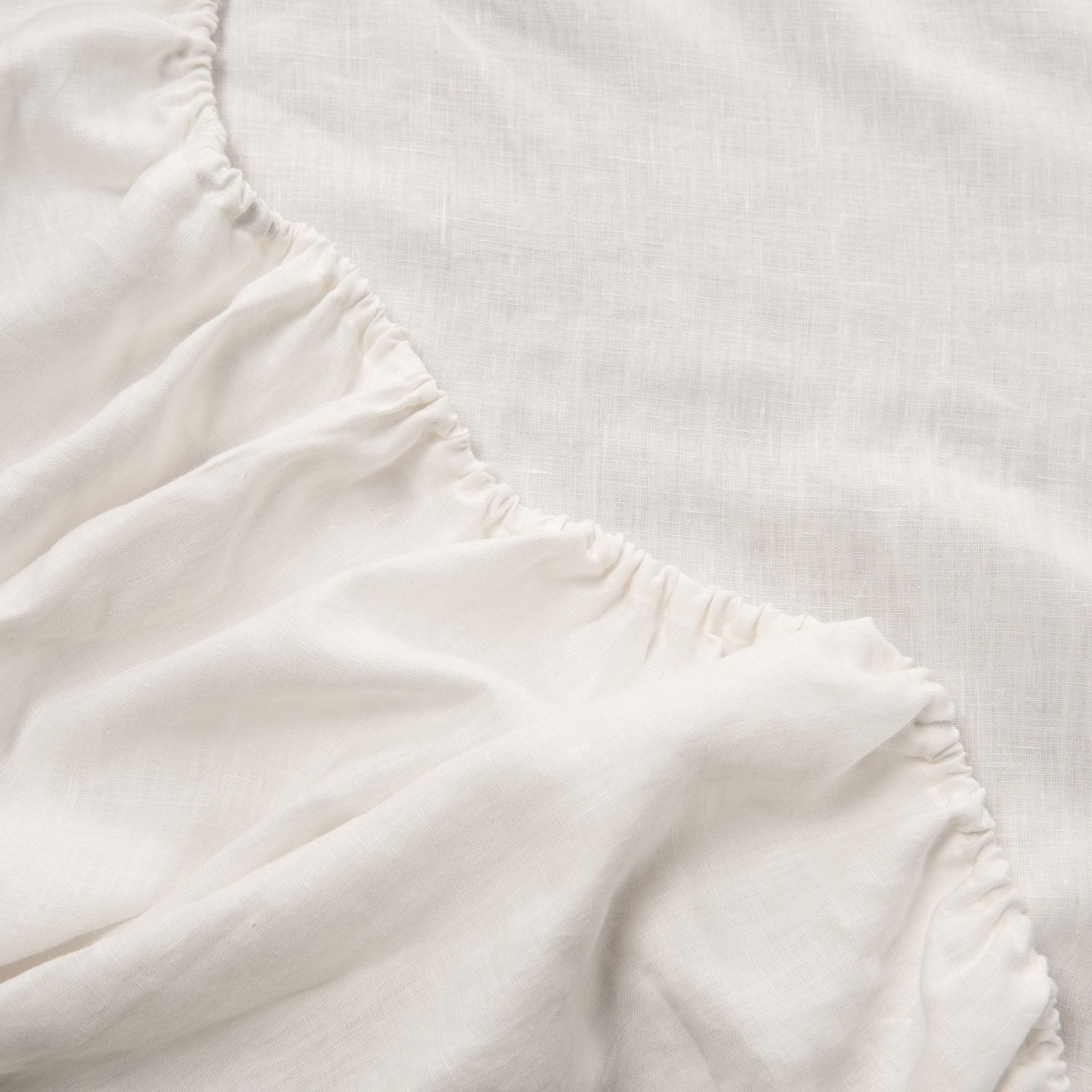 Stone Washed Pure Linen Sheet Set, Fitted Sheet 16" Pocket, California King, Ivory