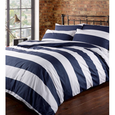 Mateea Cotton Striped Duvet Cover Set with Pillowcases Included