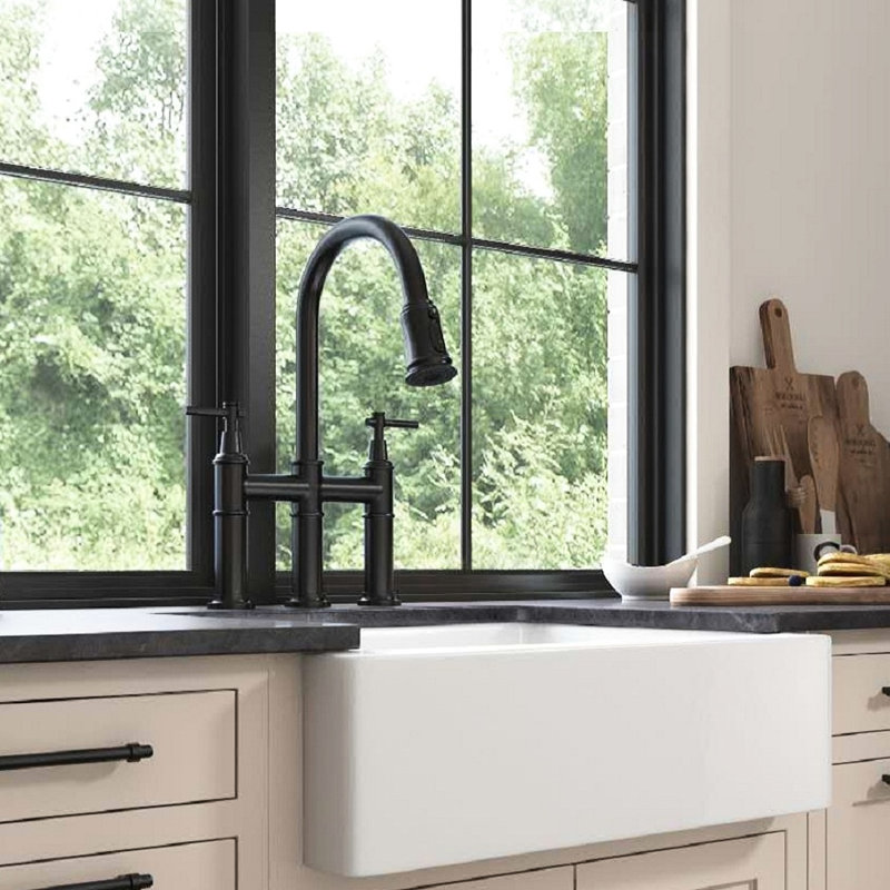 Robinet de cuisine rétractable noir mat - Réglage exact de la température et du débit, buse rotative à 360 degrés, laiton fabriqué avec fonctionnalité et gestion,