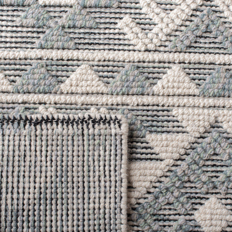 Seibel Natura Hand Woven Wool/Cotton Southwestern Rug in Gray, Rectangle 3' x 5'