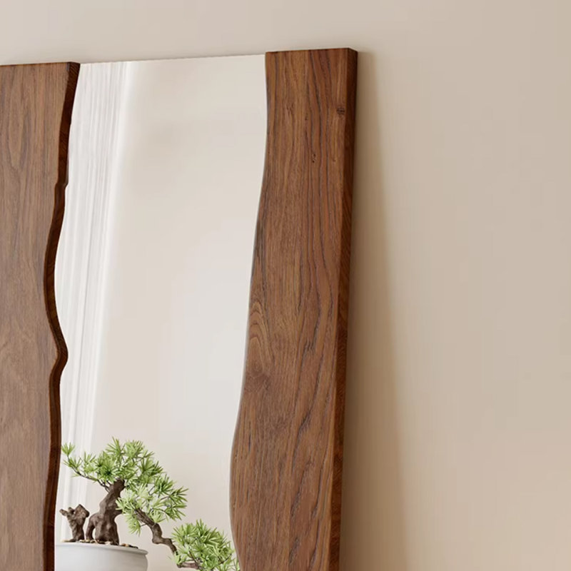 Miroirs rectangulaires en bois massif, 70,87 po x 29,53 po, Brun