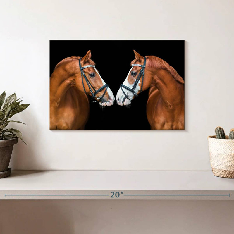 Brampt nez à nez de chevaux, H 8 po x l 12 po