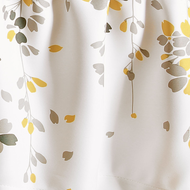 Cantonnière 52 po Weeping Flower, Jaune/gris