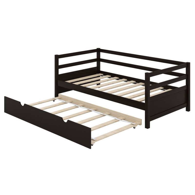 Lit de jour avec structure de couchette intégrée pour un espace de couchage supplémentaire, Espresso