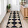 Machine Washable Easy Jute Area Rugs for Living Room Bedroom Distressed Checkered Office Carpet High Traffic Entryway Rug Non Slip Backing Trellis Farmhouse Floor Cover