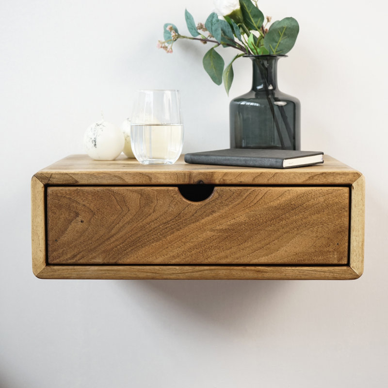 Falkland Walnut Floating Nightstand (Medium 46x35x15 cm)
