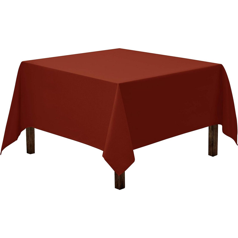 Amilliana Square No Pattern Polyester Tablecloth, 52" Square, Burnt Orange