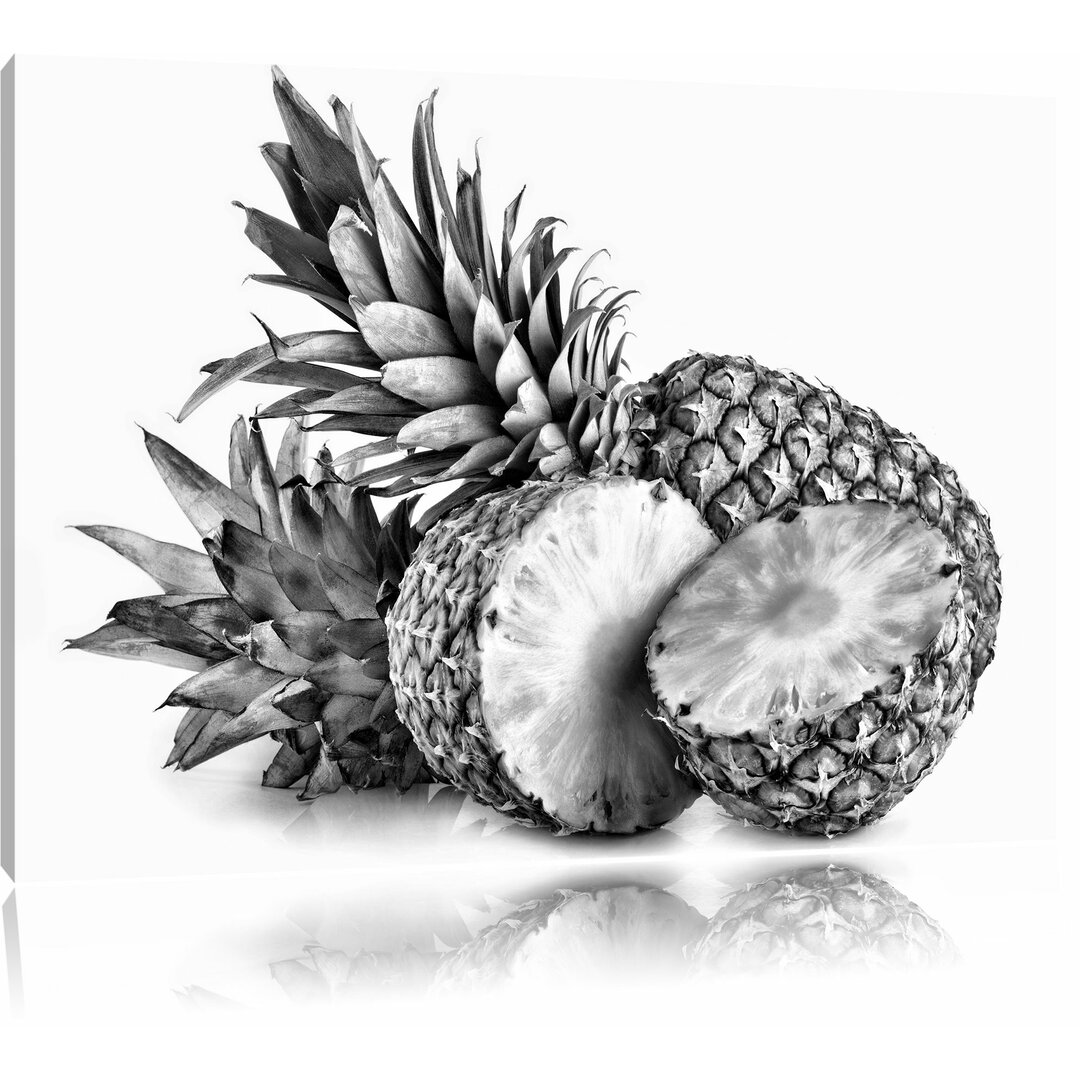 Leinwandbild Frische Ananas in Monochrom