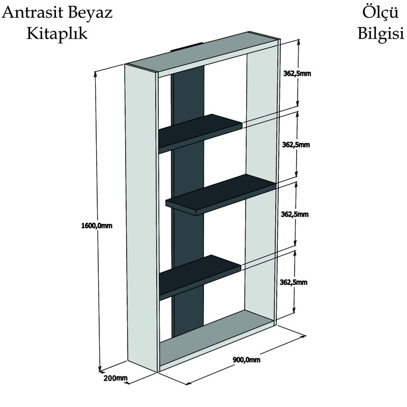 Bibliothèque standard H 63 "x l 35,34" Donell