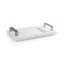13" Long Marble Tray with Gold Handles