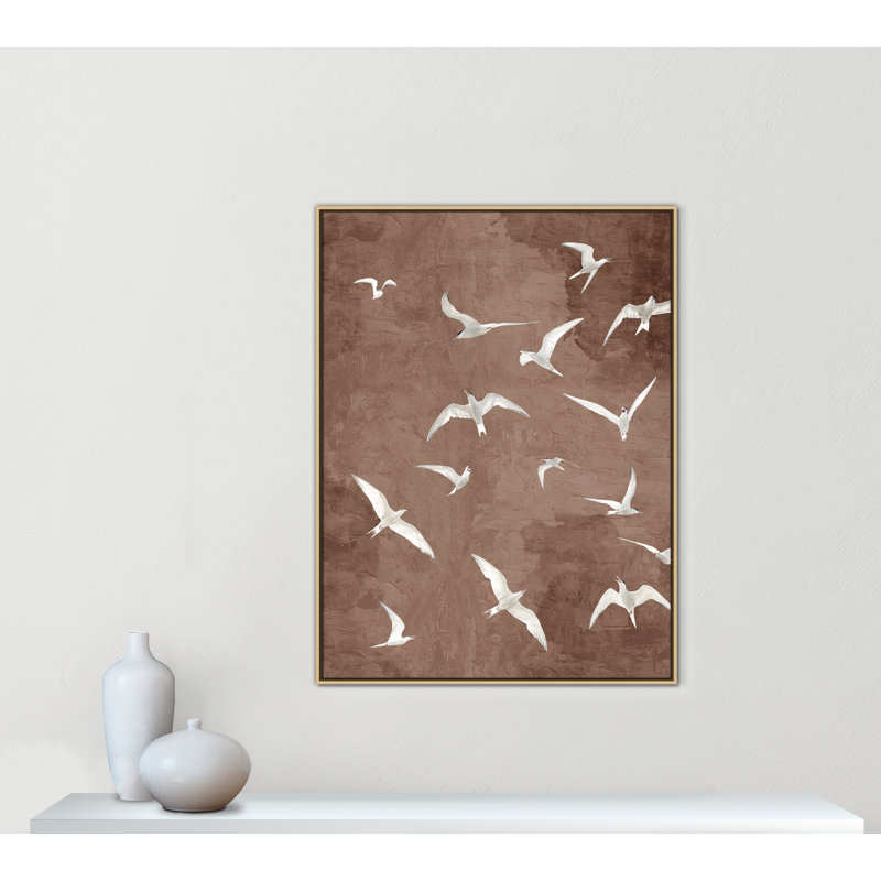 «Flight Brown Print» par Kimberly Allen, L 37,5 po x H 49,5 po, Flotteur naturel