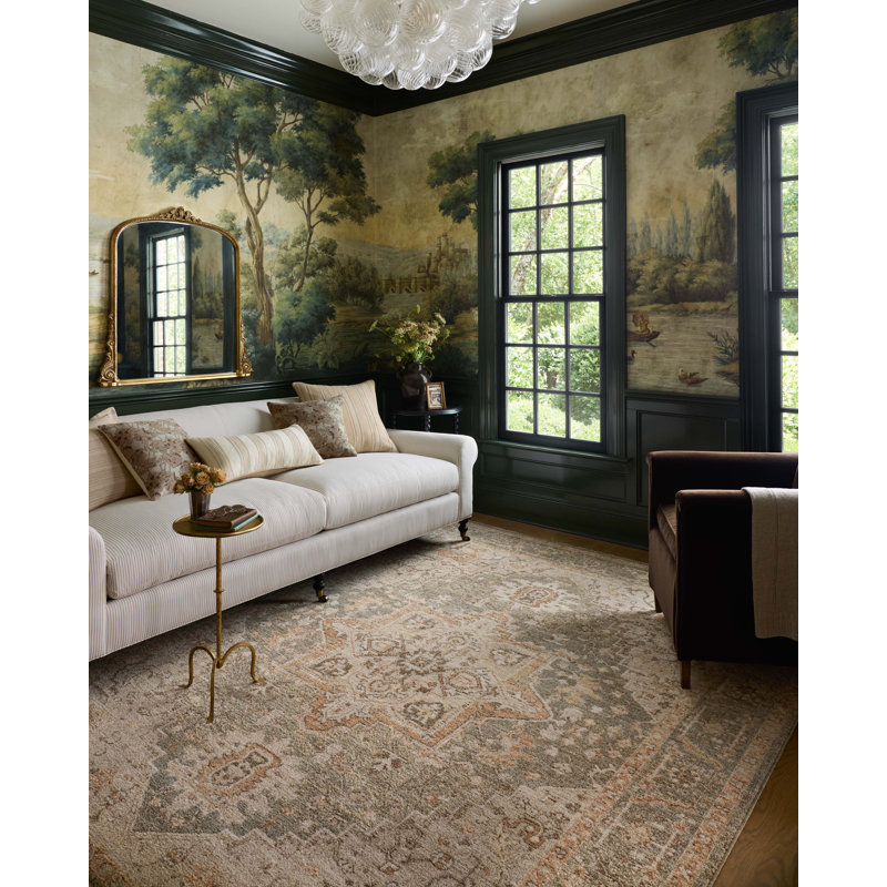 Chris Loves Julia x Loloi Palma Olive / Spice Area Rug, Rectangle 6'3" x 9'6"