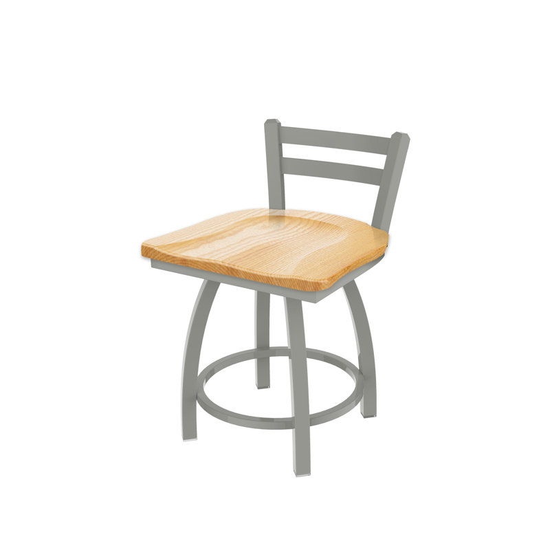 Tabouret de coiffeuse 411 Jackie, Bois - chêne naturel, Nickel anodisé