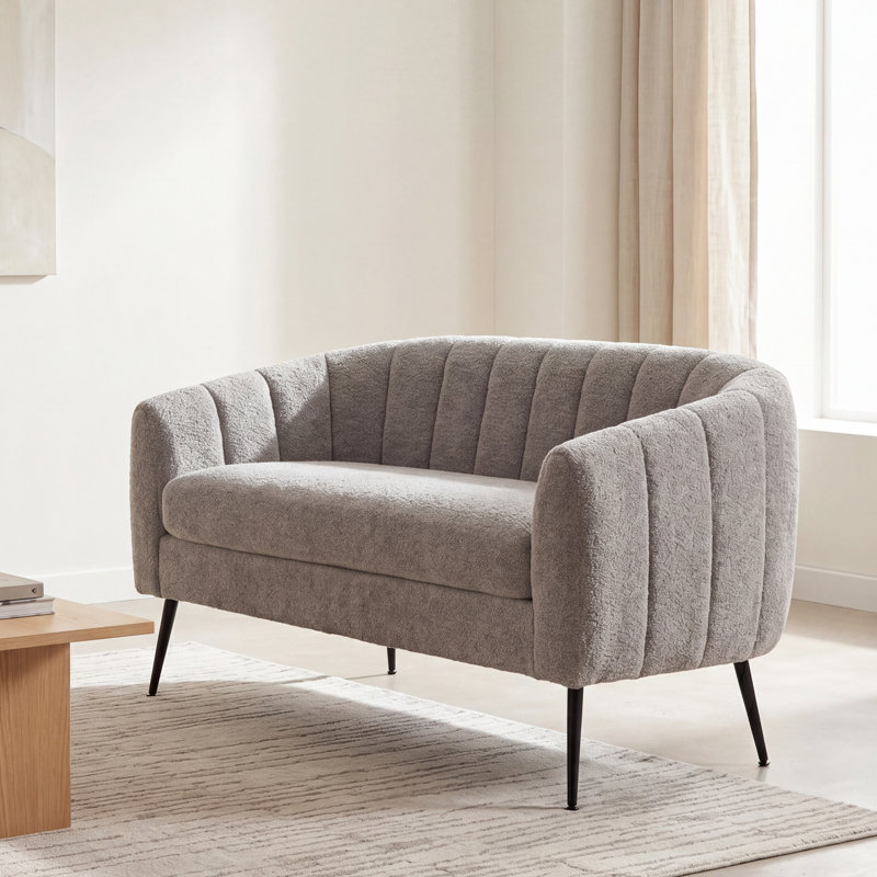 2 Seater Chenille Loveseat, Gray