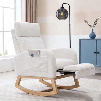 Chaise berçante en tissu Teddy