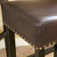 Tabouret de comptoir en faux cuir brun sans dossier