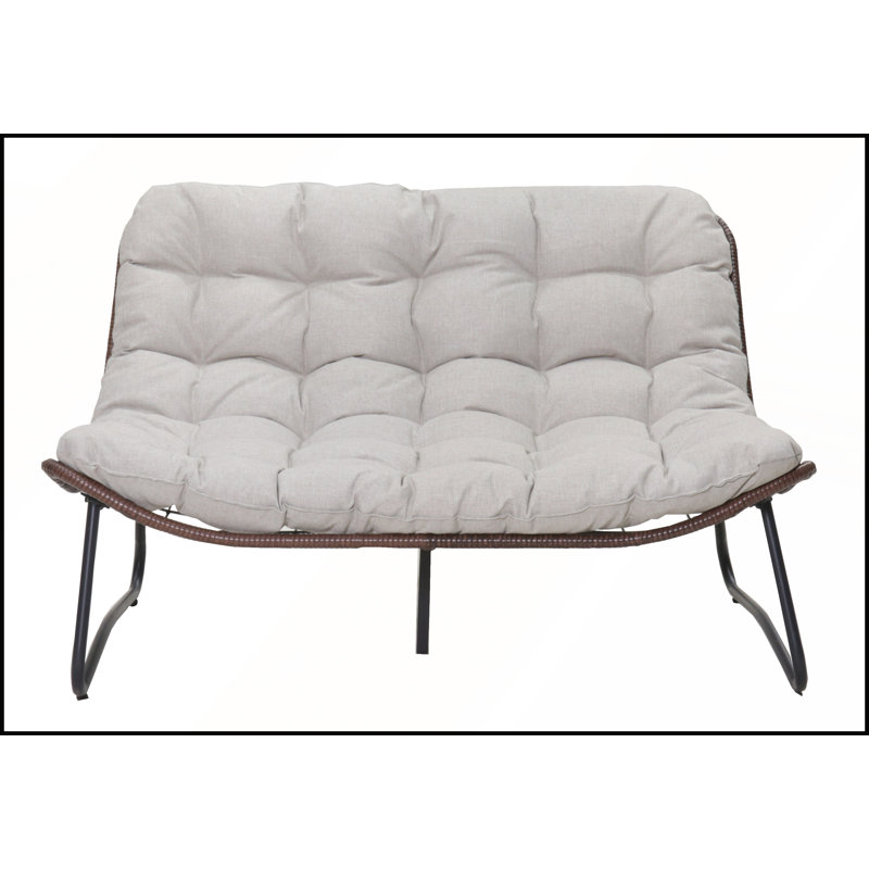 Patio Loveseat Sofa with All-Weather Wicker and Thick Cushions