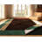 Double-Layer Removable Faux Wool Area Rug with Geometric Stripes, Modern Luxury Coffee Brown and Emerald Green Floor Mat for Living Room