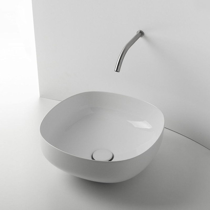 Top 17.8'' L Bathroom Sink, Glossy White