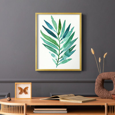 Palm Frond Flow I, reproduction encadrée - bois massif