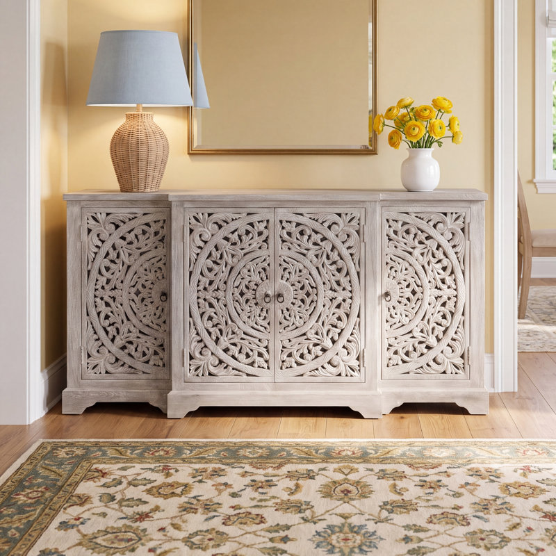 Clairabelle 72" Wide Mango Wood Sideboard, Harvest Walnut