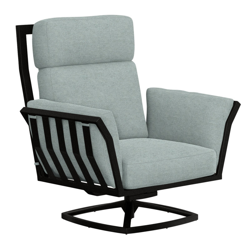 Aris Outdoor Rocker Chair, Carbon Black, Flagship Stone Sunbrella®